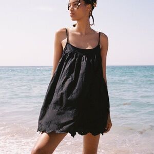 Zara embroidered eyelet jumpsuit dress